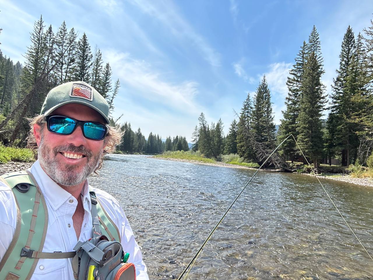 Mike Anna, HeyBuddy Outdoors founder, fly fishing on a North Georgia river